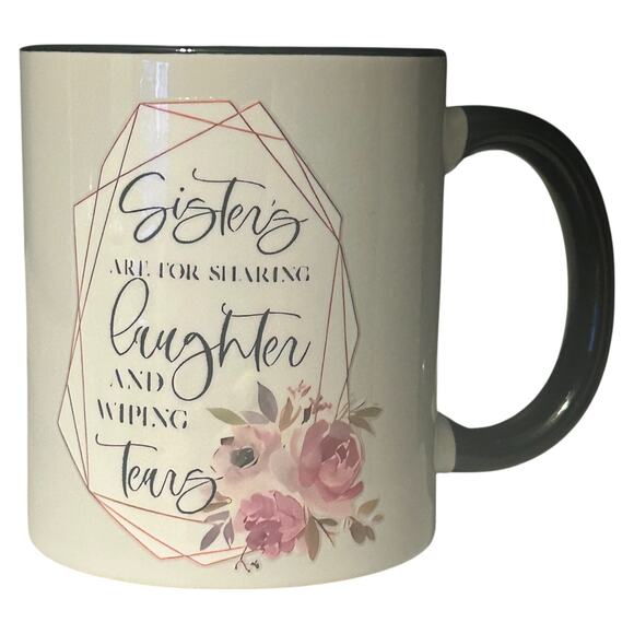 Sisters Sharing White and Black Mug - Picture 2 of 3